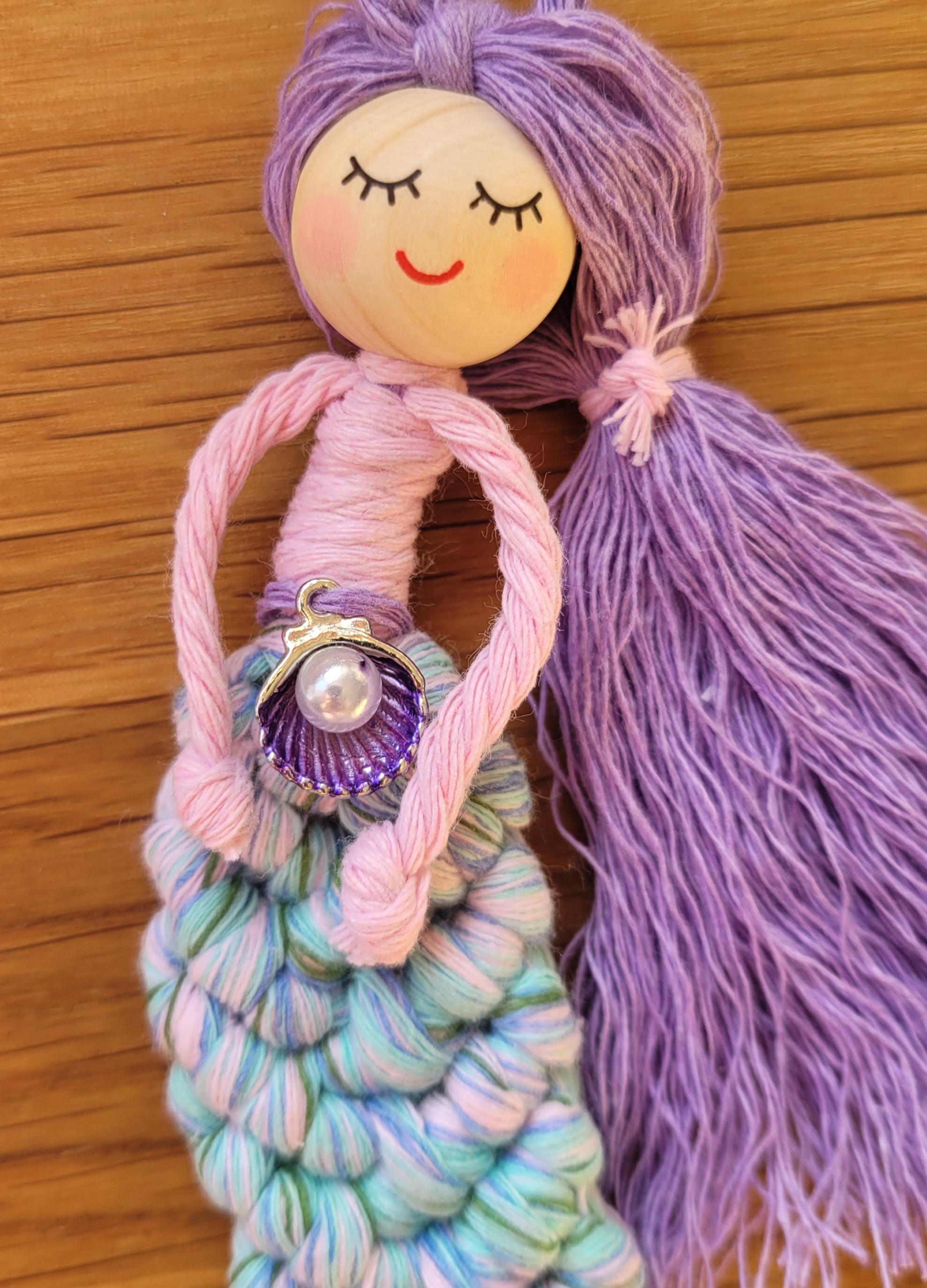 Macrame Mermaid wall Decoration/Gift Idea 100% cotton. Handmade. Decorations, Gifts, Home Decor, Personalised Greeting, Someone Special Love