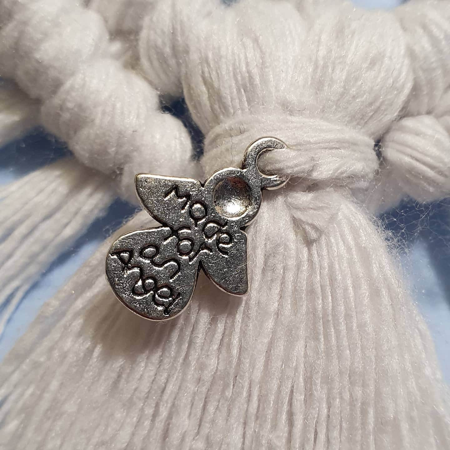 White 'Made for an Angel' Macrame Angel 100% cotton. Handmade. Decorations, Gifts, Home Decor, Personalised Greeting, Someone Special, Love