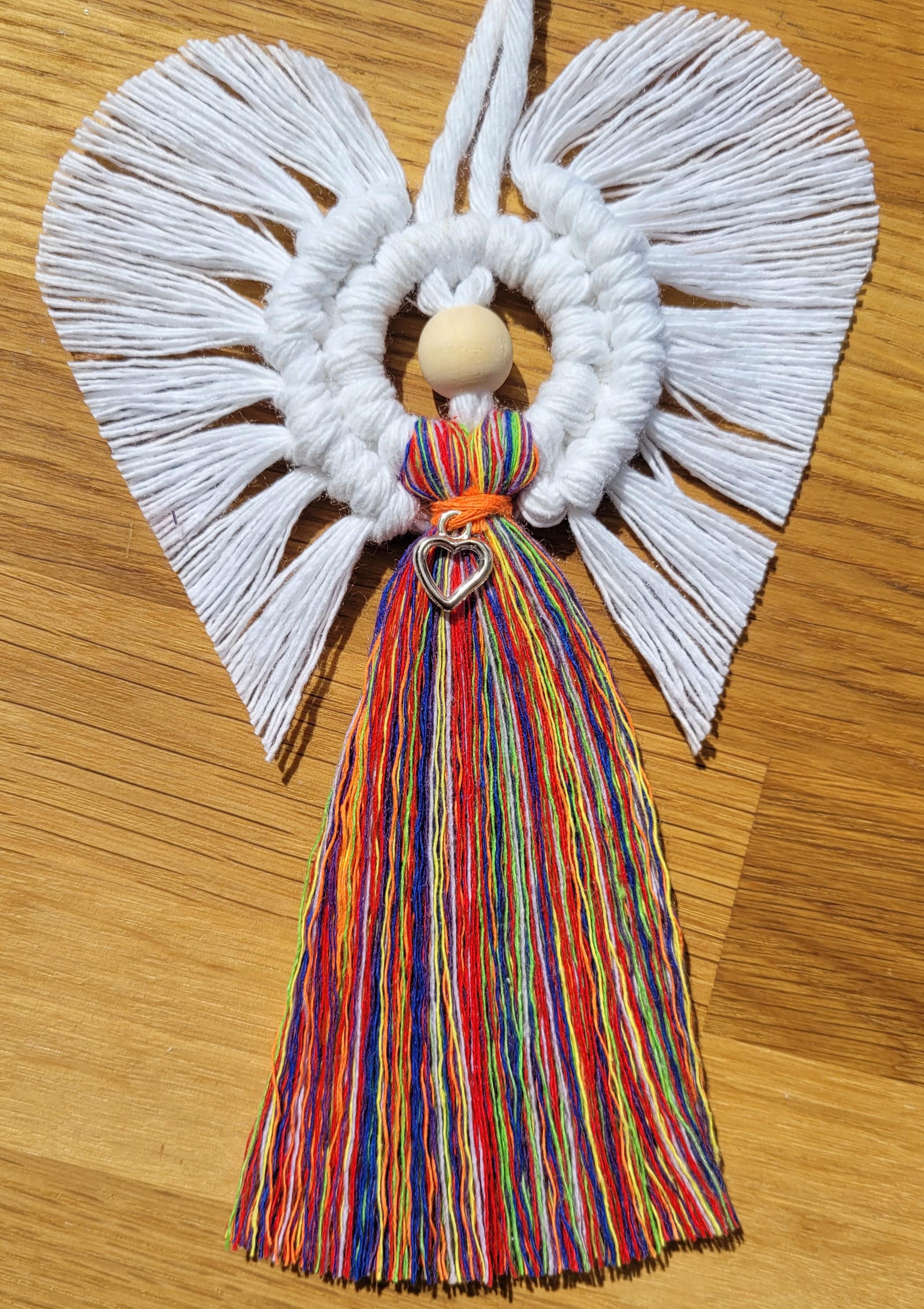 Rainbow Macrame Angel Pride Gift LGBTQ One Love Love is Love Nhs Thank You Gift Birthday Special Hand Made