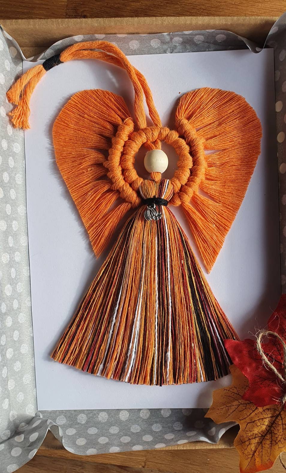 Pumpkin Patch Macrame Angel