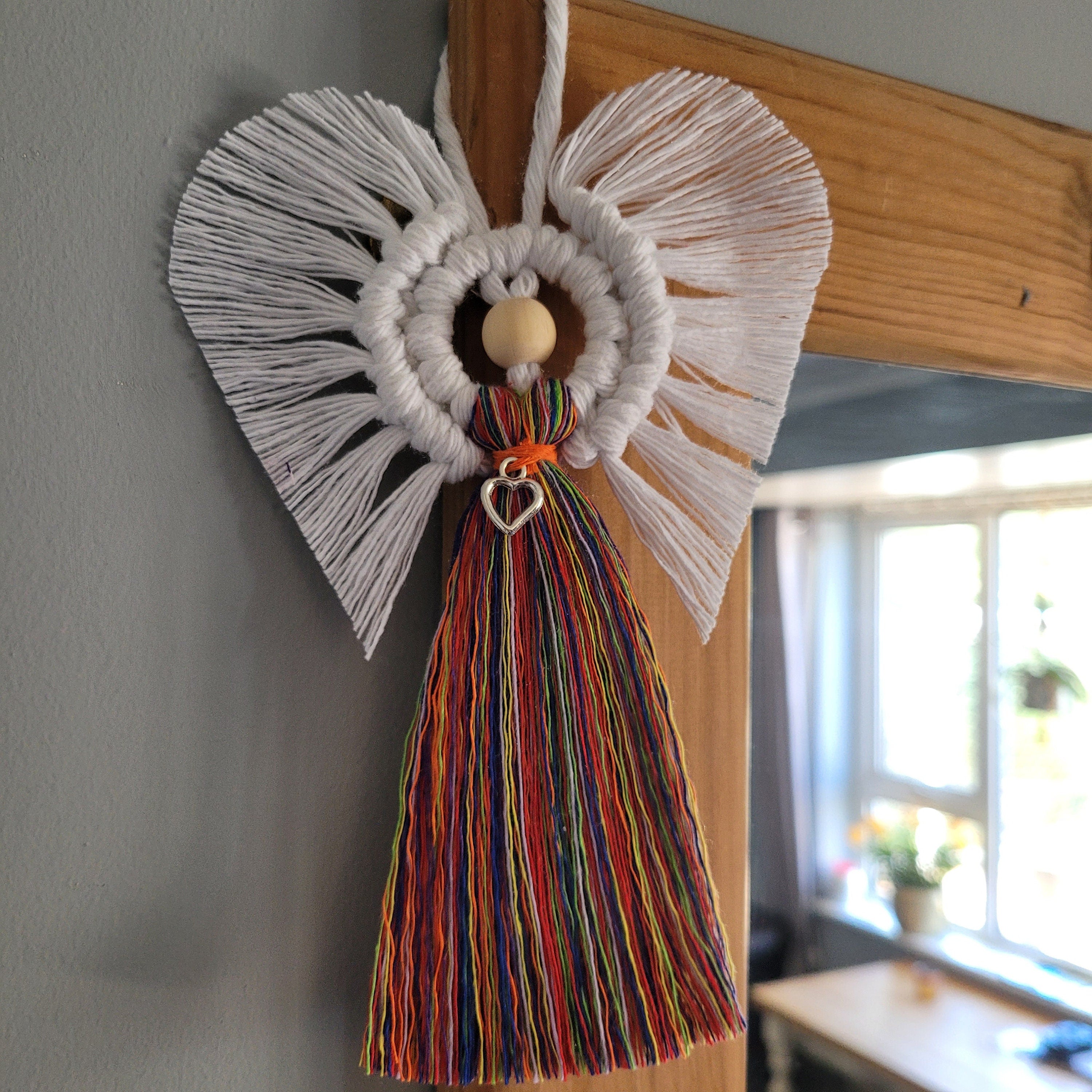Rainbow Macrame Angel Pride Gift LGBTQ One Love Love is Love Nhs Thank You Gift Birthday Special Hand Made