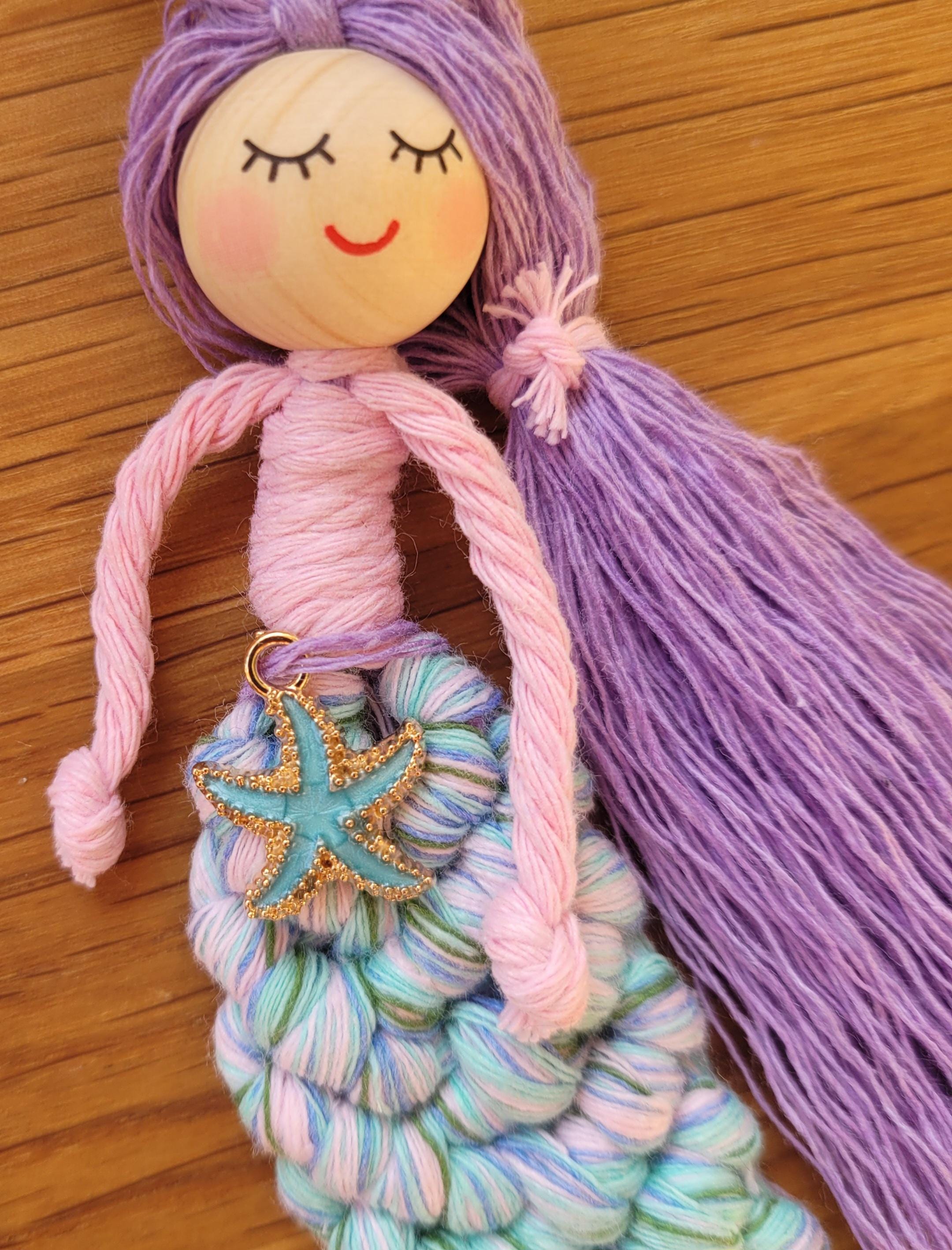 Macrame Mermaid wall Decoration/Gift Idea 100% cotton. Handmade. Decorations, Gifts, Home Decor, Personalised Greeting, Someone Special Love