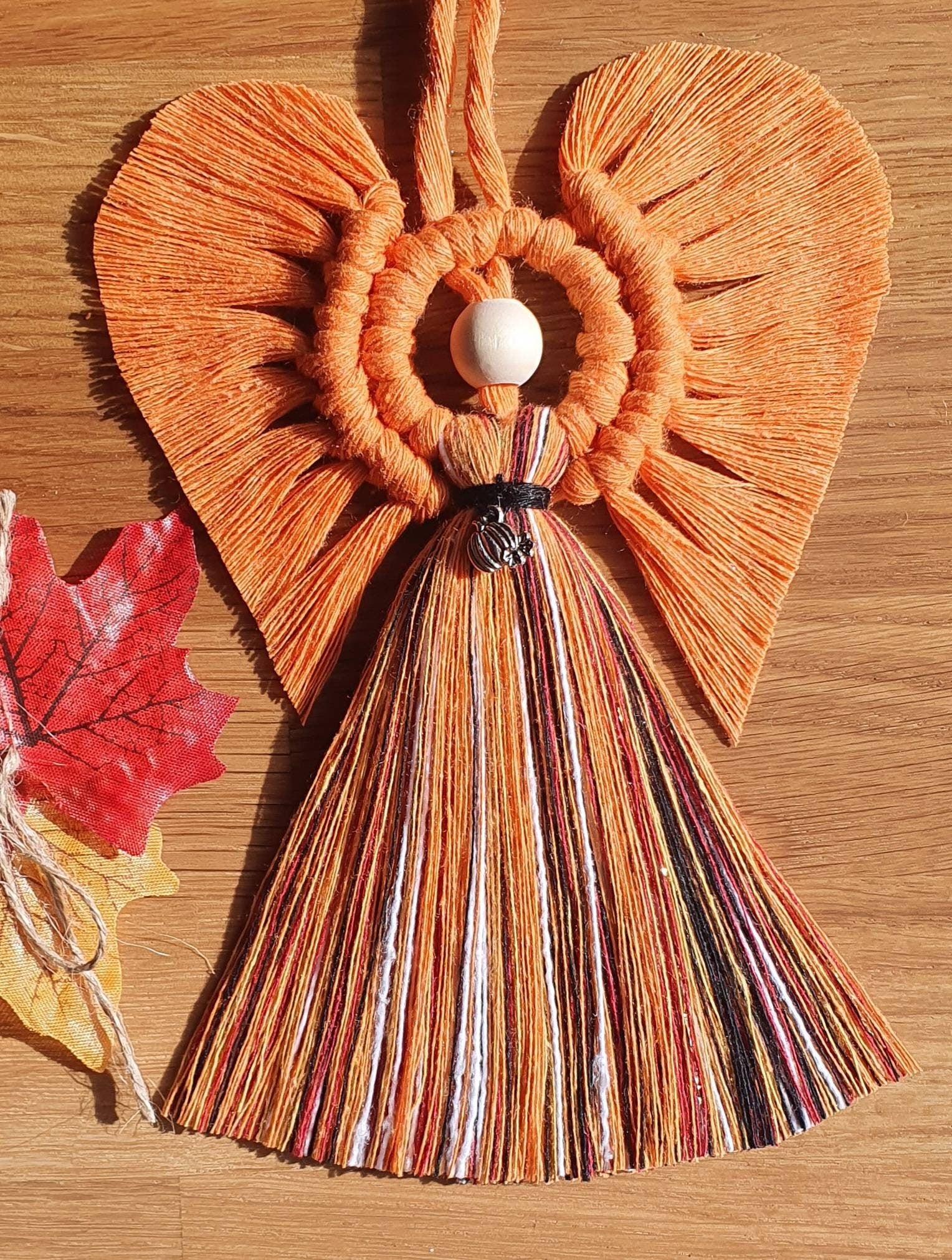 Pumpkin Patch Macrame Angel