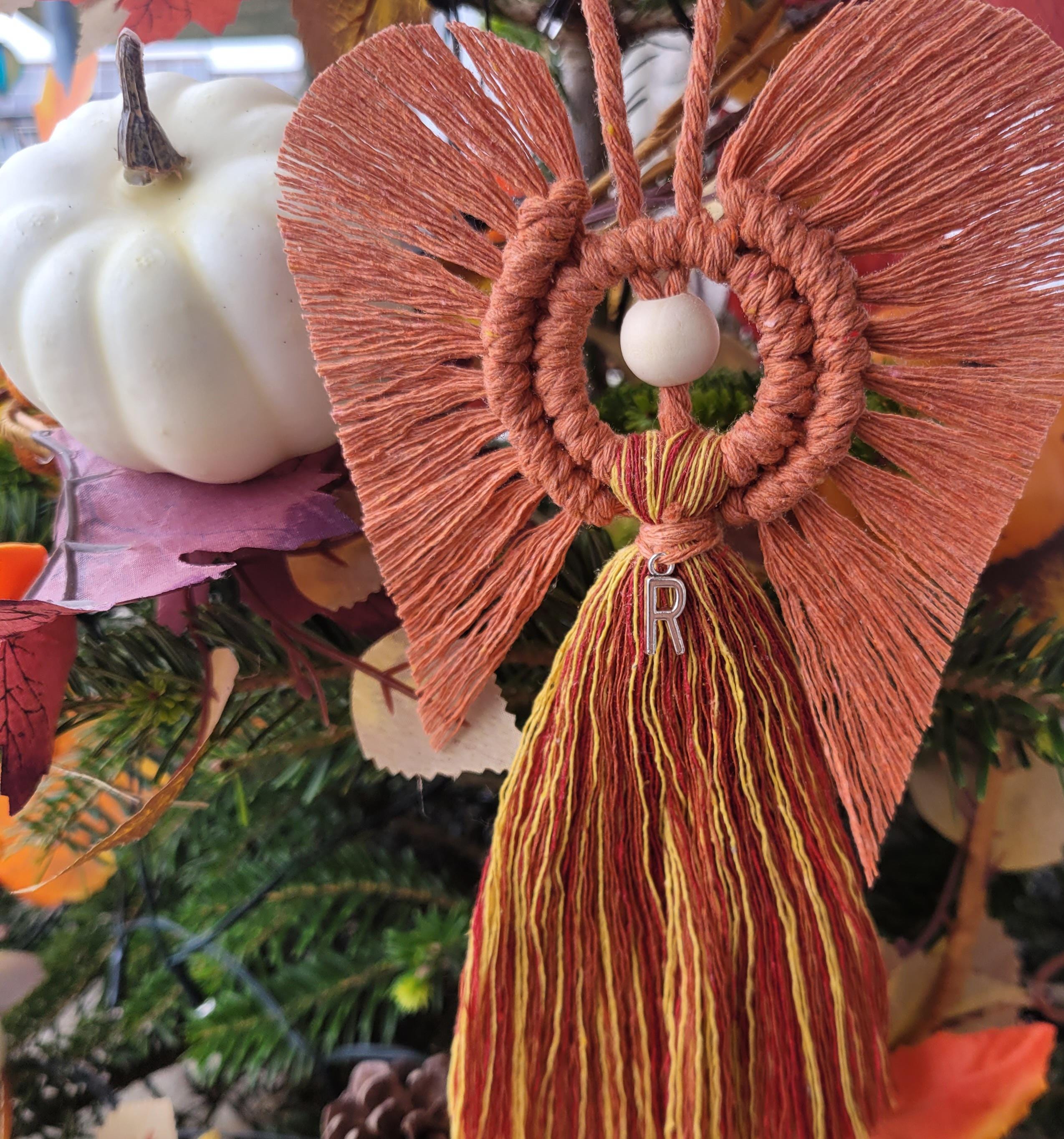 Pumpkin Patch Macrame Angel