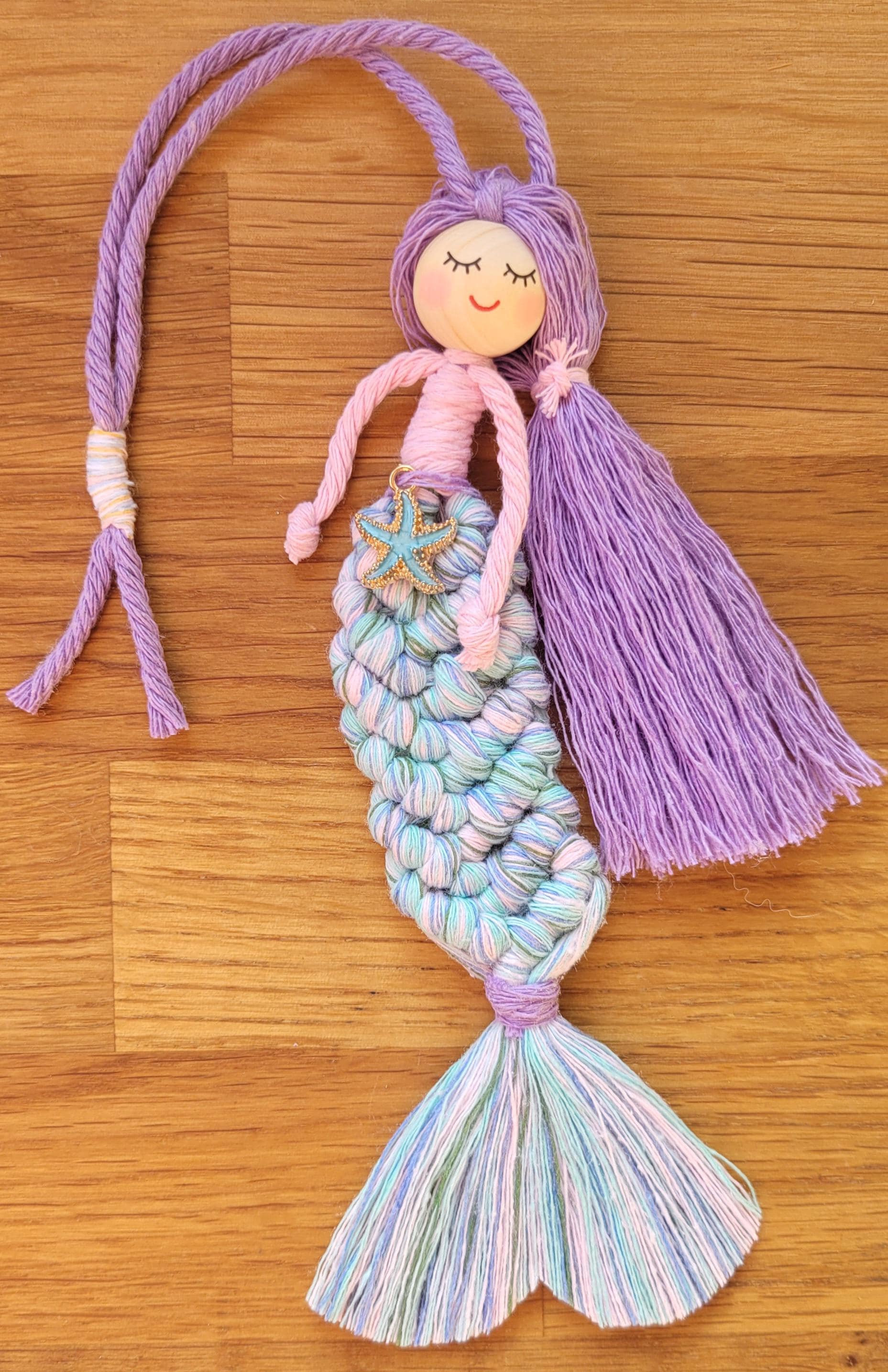 Macrame Mermaid wall Decoration/Gift Idea 100% cotton. Handmade. Decorations, Gifts, Home Decor, Personalised Greeting, Someone Special Love