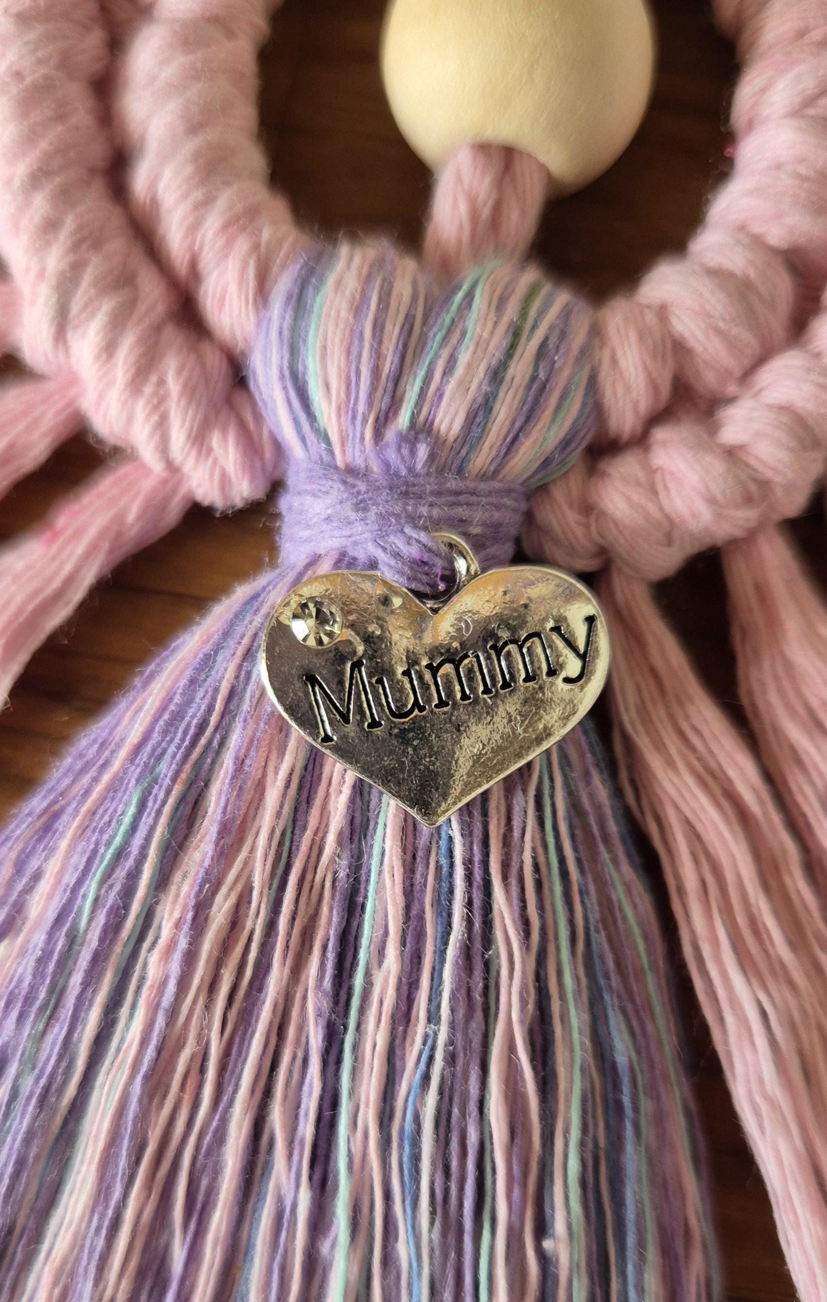 Mothers Day Macrame Angel. Gift idea unique for Mum Mummy Mother Mam Mom Present For her Silver Heart Special gift for Mother day Love