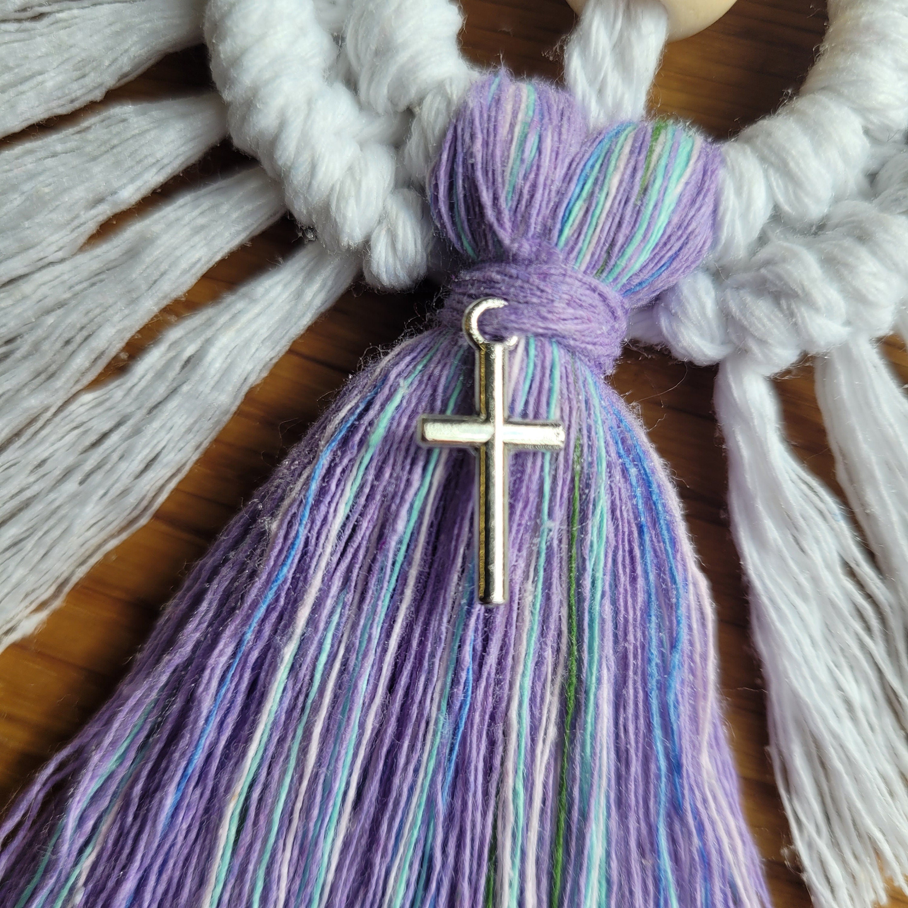 Macrame Angel, Purple/Lilac 100% cotton. Handmade. Decorations, Gifts, Home Decor, Personalised Greeting, Someone Special, Gift ideas, Love